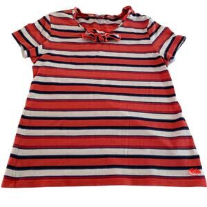 Little Marc Jacobs girls designer striped bow front short sleeve tshirt size 10